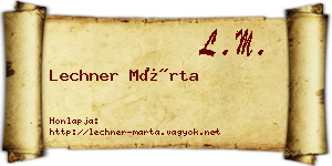Lechner Márta névjegykártya